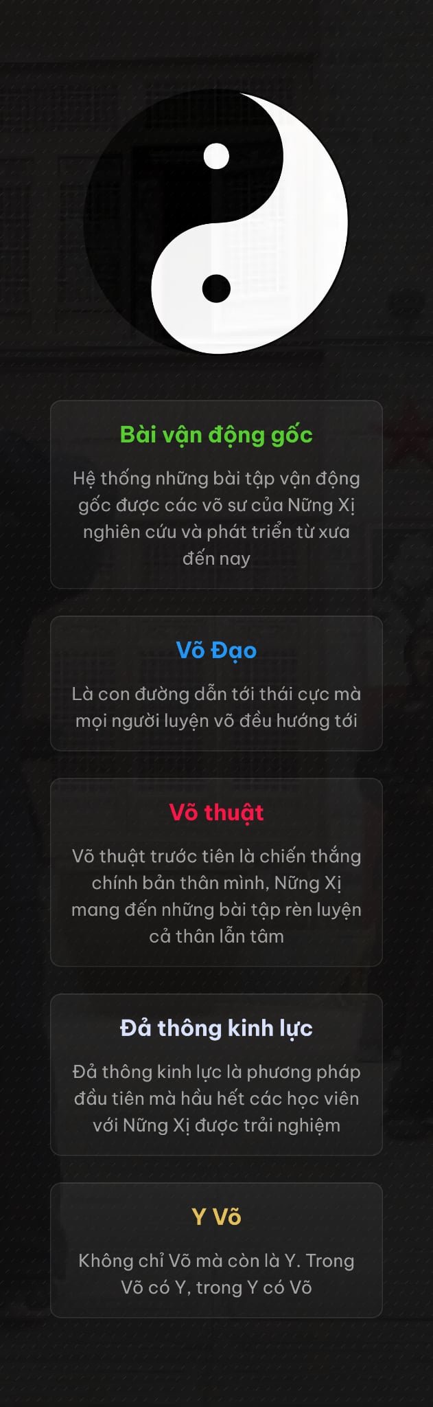 Nguyên lý vận hành của võ thuật